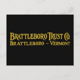 Brattleboro Trust Co., 1918 Logotyp Postcard Vykort