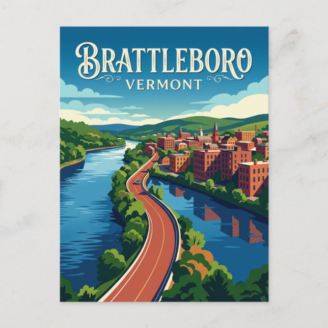 Brattleboro USA Vykort (Framsida)