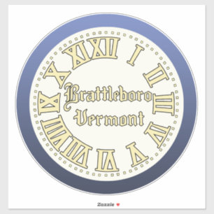 Brattleboro, Vermont Main Street Clock Sticker Klistermärken