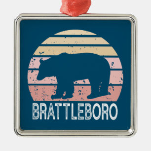 Brattleboro Vermont Retro Bear Julgransprydnad Metall