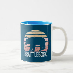 Brattleboro Vermont Retro Bear Två-Tonad Mugg