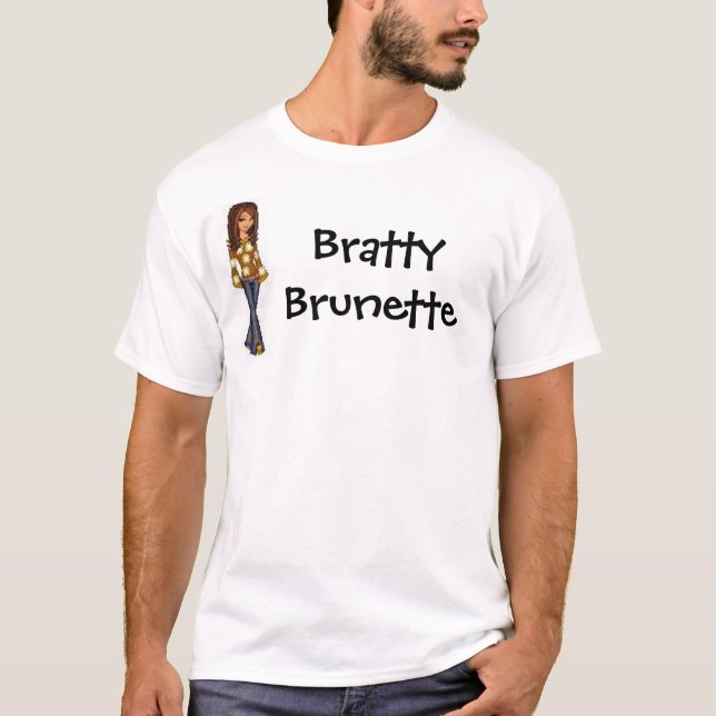 bratty brunett tee shirt (Framsida)