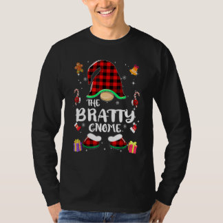 Bratty Gnome Buffalo-rutig Röd Matchande Familj Ju T Shirt