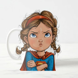 Bratty Superchrast Girl Tecknad Kaffemugg