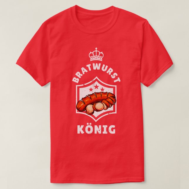 Bratwurst Knig Grill Liebhaber Mnner T Shirt (Design framsida)