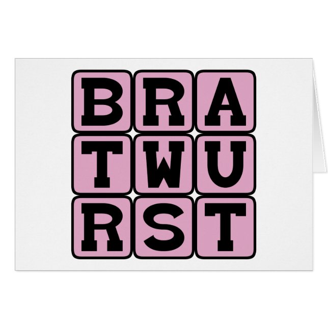 Bratwurst, Tyska korven Hälsningskort (Framsidan Horizontal)