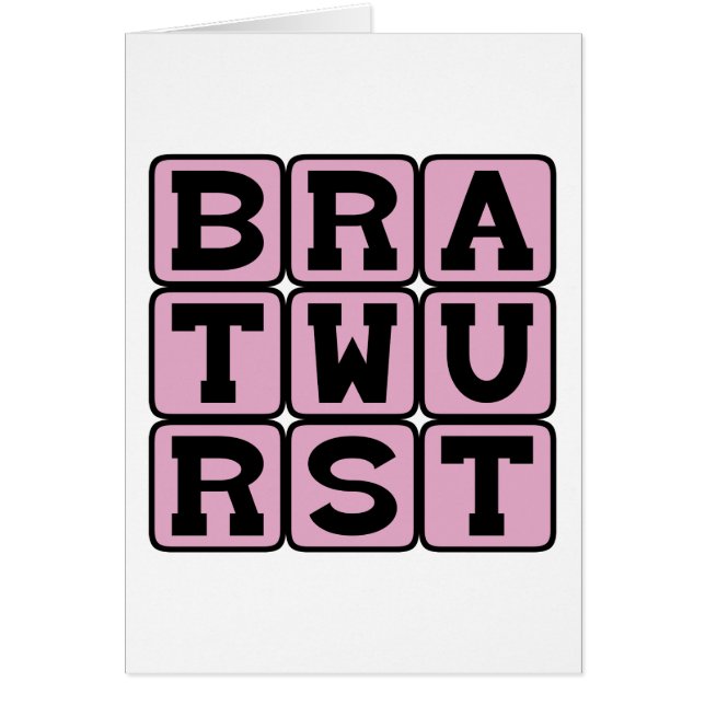 Bratwurst, Tyska korven Hälsningskort (Framsidan)