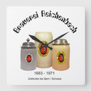 Brauerei Reichenbach Zollikofen Uhr Fyrkantig Klocka