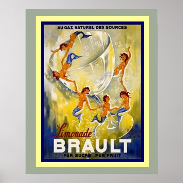 Brault Limonade-Fransk Ad Poster 16 x 20 (Framsidan)