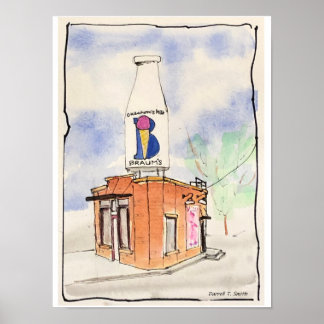 Braums Mjölk Flaska Byggnad - Oklahoma City, OK Poster