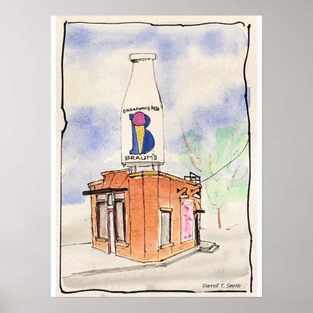 Braums Mjölk Flaska Byggnad - Oklahoma City, OK Poster (Framsidan)