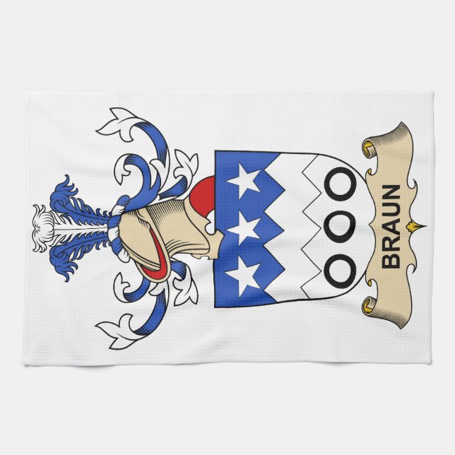 Braun familjvapensköldar kökshandduk (Horisontell)