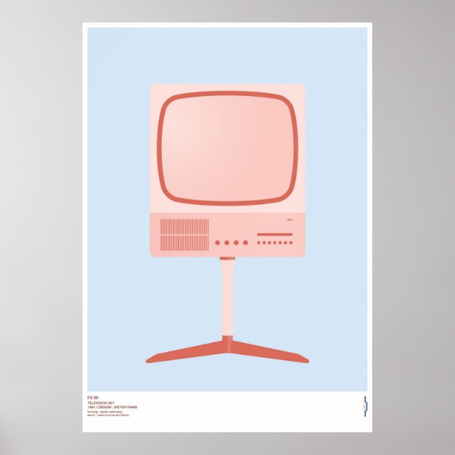Braun FS 80 TV-uppsättning - Dieter Rams Poster (Framsidan)