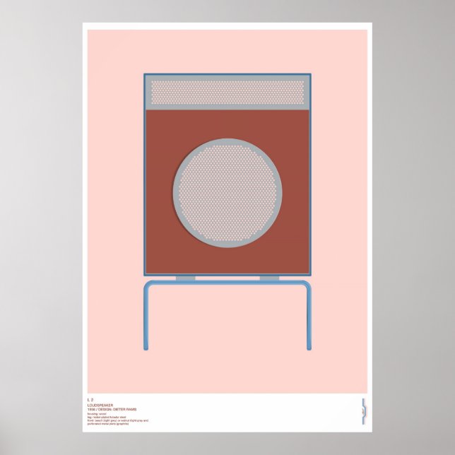 Braun L2-högtalare - Dieter Rams Poster (Framsidan)