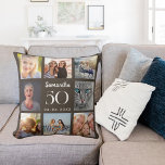 Braun taupe, anpassad fotokollage-födelsedag kudde<br><div class="desc">En unik gåva till en 21:a födelsedag,  som firar hennes liv med en kollage av åtta egna foton,  bilder. Anpassa och lägg till hennes namn,  ålder och datum. En brun bakgrundsfärg,  vit text. Namn är skrivet med ett modernt handskript i stil.</div>
