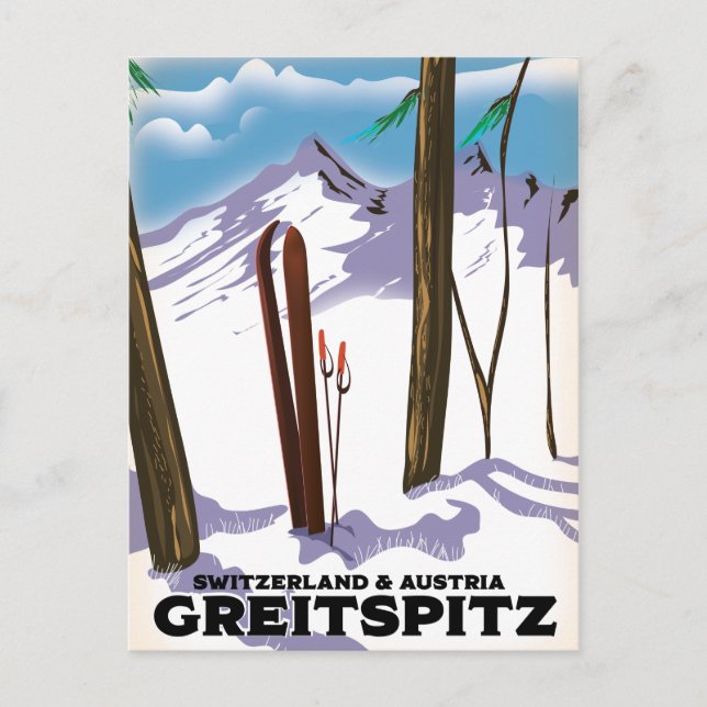 Brauneck Bavaria, Tyskland Ski poster Vykort (Framsida)