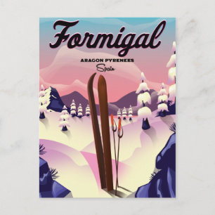Brauneck Bavaria, Tyskland Ski poster Vykort