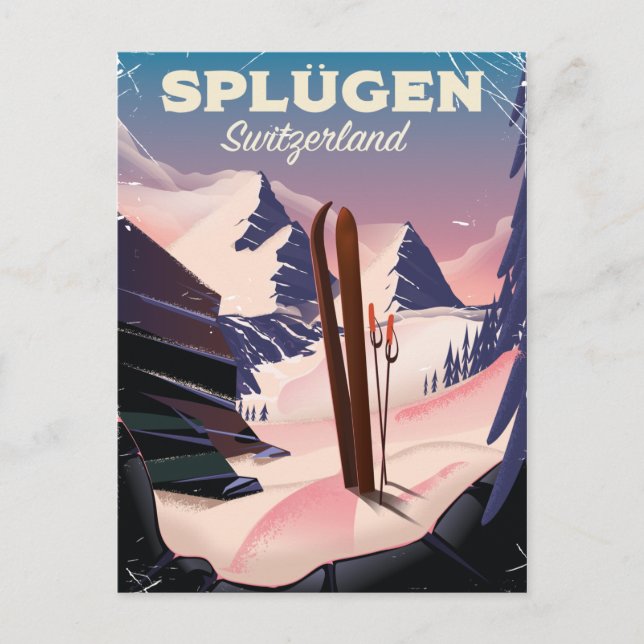 Brauneck Bayern, Tyskland Skidposter Vykort (Framsida)