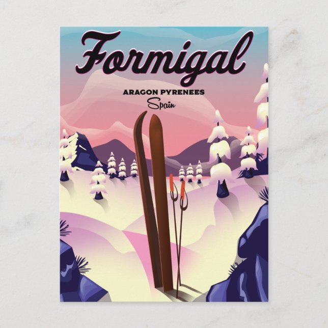 Brauneck Bayern, Tyskland Skidposter Vykort (Framsida)