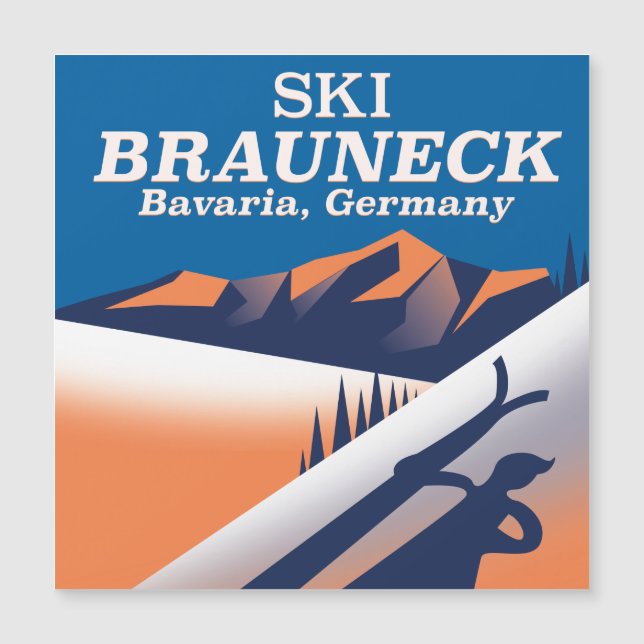 Brauneck Bayern, vintage skidposter. (Framsida)