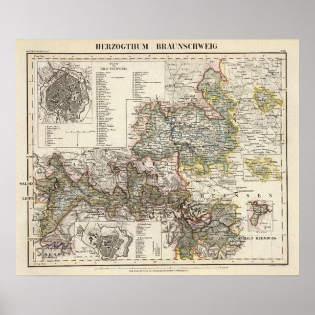 Braunschweig och Wolfenbutte Tyskland Poster (Framsidan)