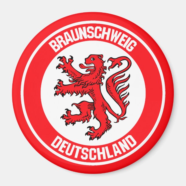 Braunschweig Round Emblem Magnet (Framsidan)