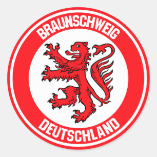 Braunschweig Round Emblem Runt Klistermärke
