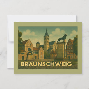 Braunschweig Tyskland Stad Konst Vykort