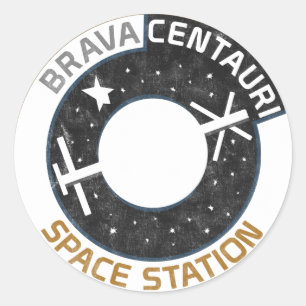 Brava Centauri Space Station-märke (uppsättning me Runt Klistermärke