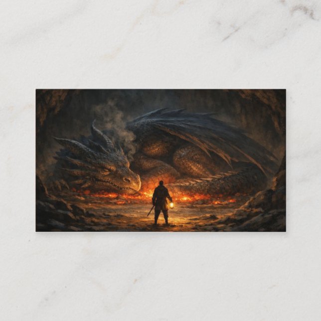 Brave Figure Before Sleeping Dragon  Visitkort (Framsida)