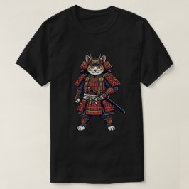 Brave Samurai Cat Warrior T Shirt