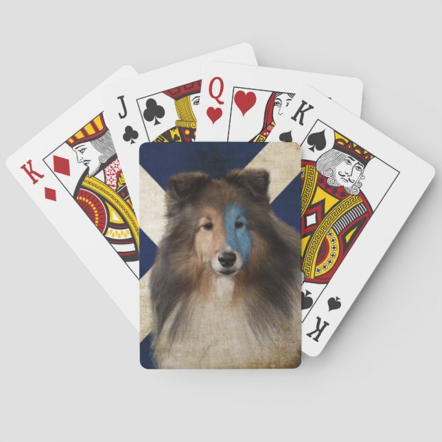 Braveheart Sheltie som leker kort Spel Kort (Baksidan)