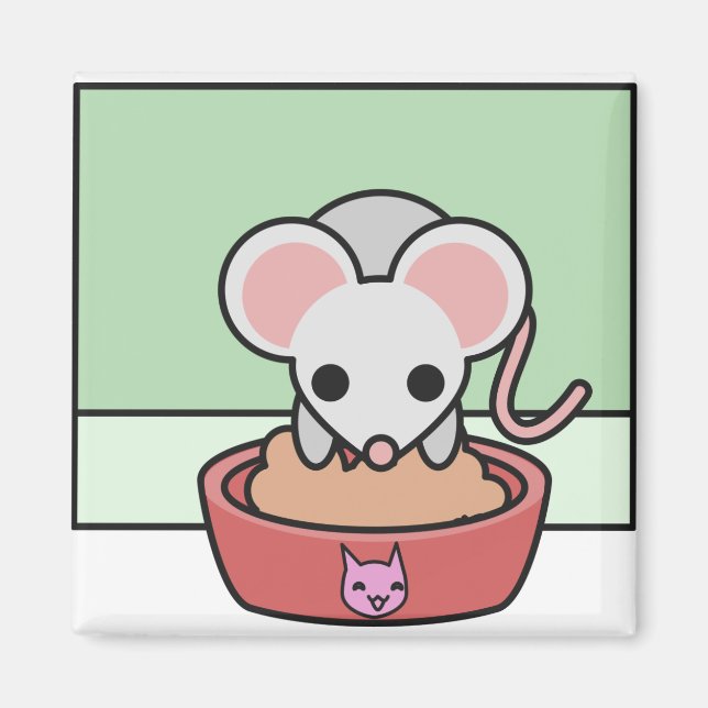 Bravery Cat Råtta Magnet (Framsidan)