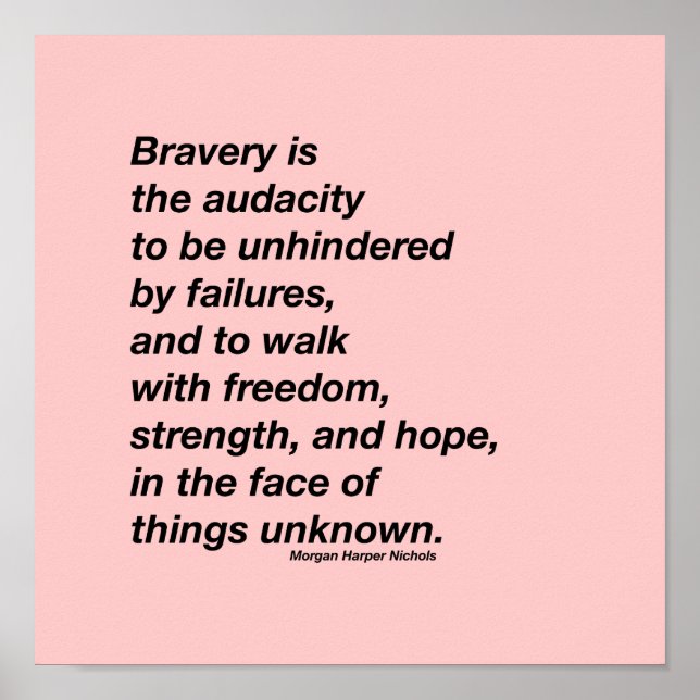 Bravery-citat poster (Framsidan)