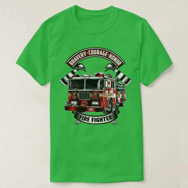 Bravery Courage Honor Firefighter T Shirt (Design framsida)