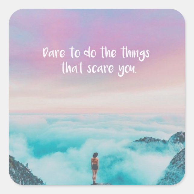 Bravery Fyrkantigt Klistermärke (Framsida)