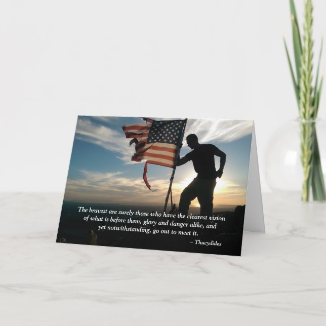 Bravery Patriotic Tack Greeting Card (Framsida)