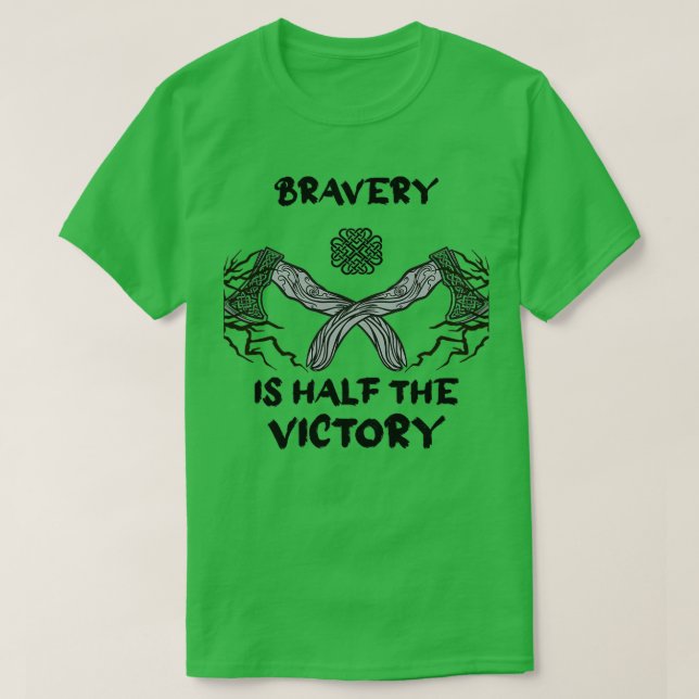 Bravery Valhalla Vikings Ax Victory Fight T Shirt (Design framsida)