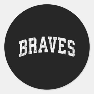 Braves Mascot Vintage Athletic Sports Namn Design Runt Klistermärke