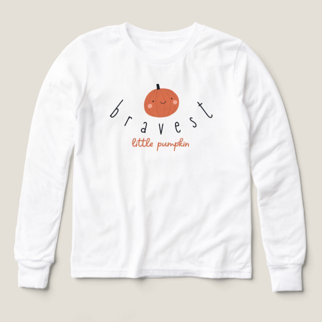 bravest little pumpkin Boys Long Sleeve T-Shirt (Design framsida)