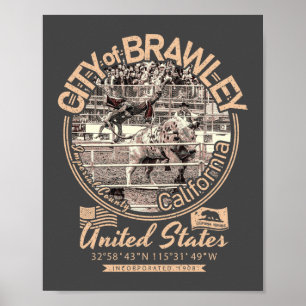 BRAWLEY CITY CALIFORNIA - CATTLE CALL RODEO POSTER