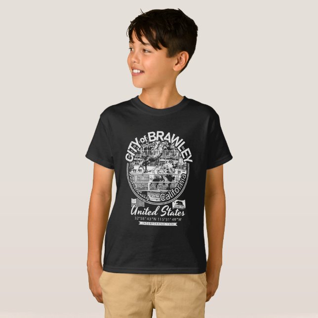 BRAWLEY CITY CALIFORNIA - CATTLE CALL RODEO T SHIRT (Hel framsida)