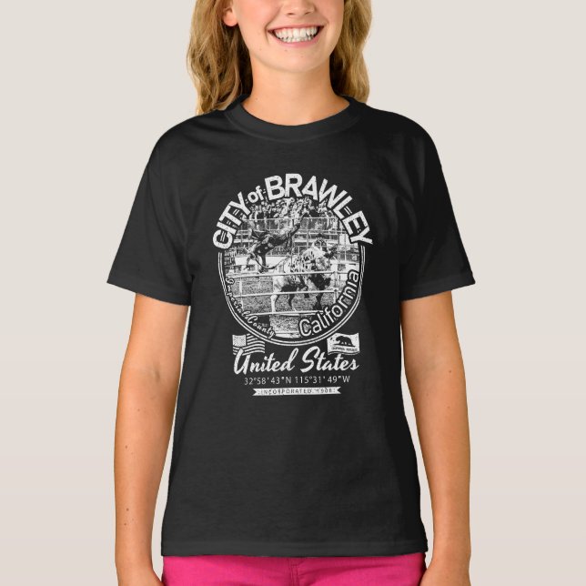 BRAWLEY CITY CALIFORNIA - CATTLE CALL RODEO T SHIRT (Framsida)