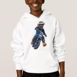Braxton #18 Michigan MX Boyz White Hoodie - Ungdom T Shirt