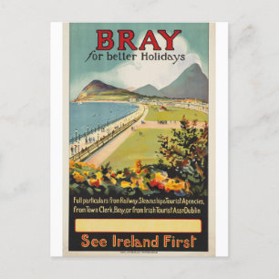 Bray för bättre Helgdagar, Vintage Irländska resor Vykort