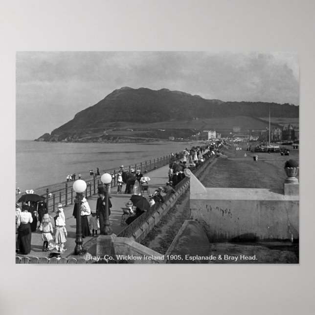 Bray Head & Esplanade 1905 Co. Wicklow Irland Poster (Framsidan)