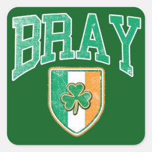 BRAY Irland Fyrkantigt Klistermärke
