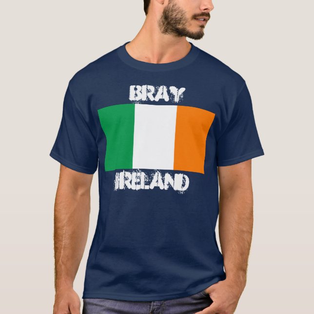 Bray Irland med irländsk flagga T-shirt (Framsida)