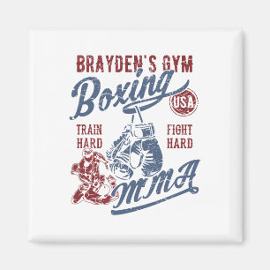 Brayden's Gym Boxing Mma Retro Design for the Namn Magnet