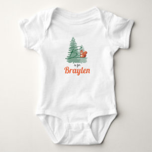 Braylen Namn Reveal Brev Woodland Boy Squirrel T Shirt